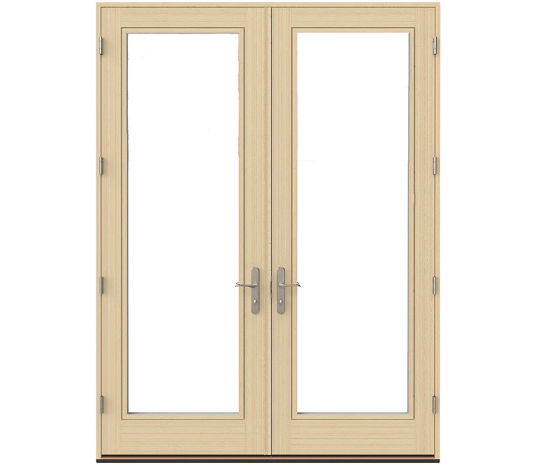 Boise Pella Lifestyle Series Wood Double Hinged Patio Doors